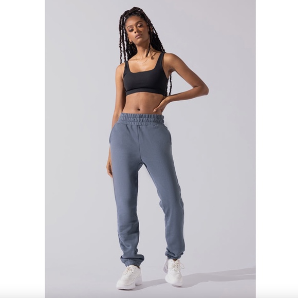 POPFLEX Pants - POPFLEX Cloud Rollover Sweatpant Denim Blue, Small